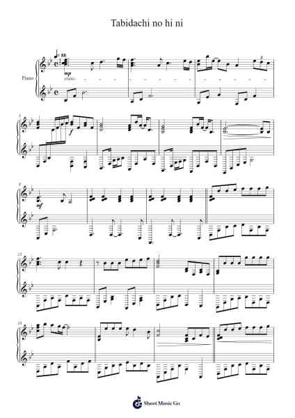 Tabidachi no hi ni Sheet Music by Sakura Gakuin-Arr.Cookegil