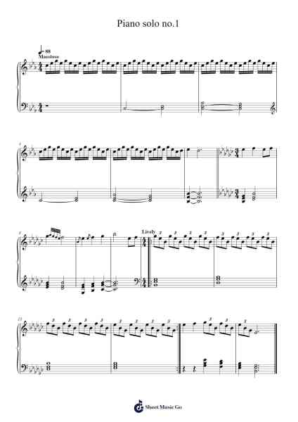 Piano solo no.1 Sheet Music by Sibyldolph-Arr.Wilheljones