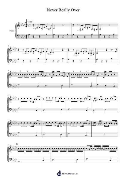 Never Really Over Sheet Music by Katy Perry-Arr.Jusmens