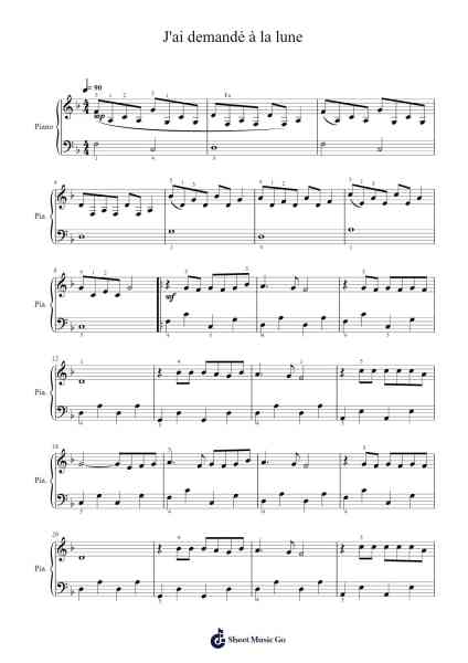 J'ai demandé à la lune Sheet Music by Indochine-Arr.Twainted Hewdn