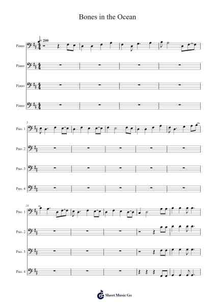 Bones in the Ocean Sheet Music by The Longest Johns-Arr.Hedrex Kimriah