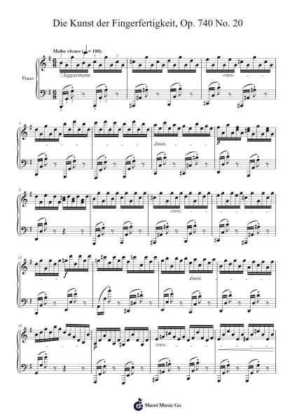 Die Kunst der Fingerfertigkeit, Op. 740 No. 20 Sheet Music by Carl Czerny-Arr.Debleign Jeston