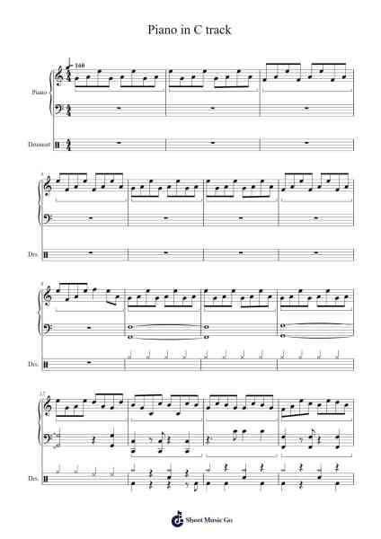Piano in C track Sheet Music by -Arr.Ranlass Dulelroy