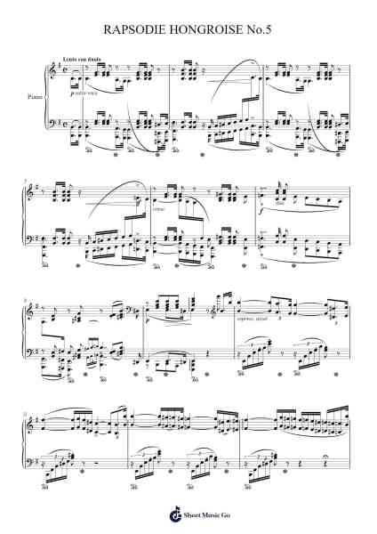 Hungarian Rhapsody No. 5 in E Minor, S.244/5 Sheet Music by Franz Liszt-Arr.Oglet Kitcke