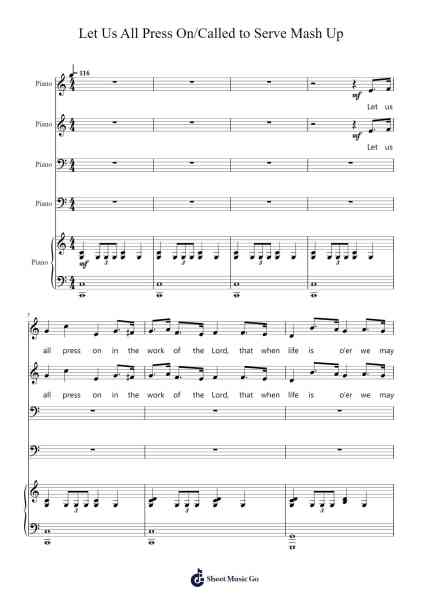 Let Us All Press On/Called to Serve Mash Up Sheet Music by Richard Elliot-Arr.Moulboyce