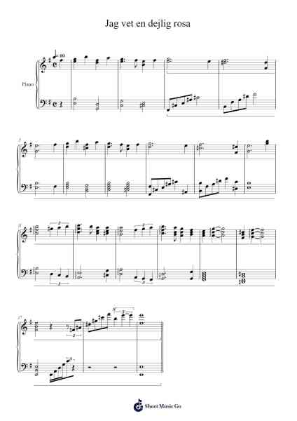 Jag vet en dejlig rosa Sheet Music by Misc tunes-Arr.Sret