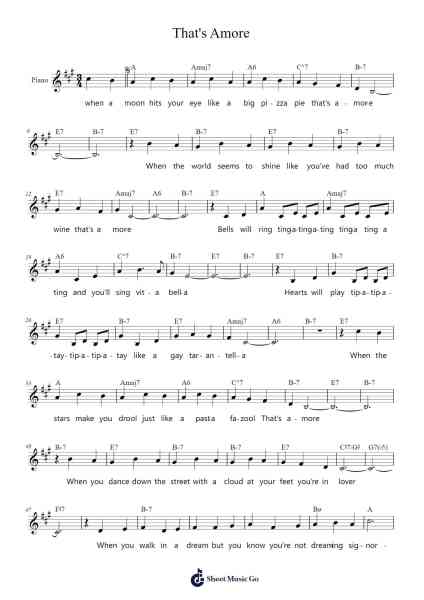 That's Amore Sheet Music by -Arr.Gorliz
