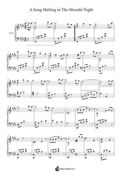 A Song Melting in The Moonlit Night Sheet Music by G-angle-Arr.Latnon Yonngpold