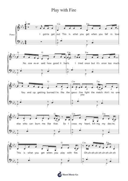 Play with Fire Sheet Music by Nico Santo/P. Antony-Arr.Nanholt Walkchi