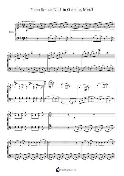Piano Sonata No. 1 in G Major, Mvt. 3 Sheet Music by Vebvelt Willjoel-Arr.Lawwald