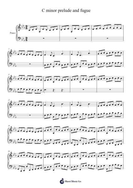 Prelude and Fugue in C Minor Sheet Music by Lesbe Beltin-Arr.Keyjean Leighmuel