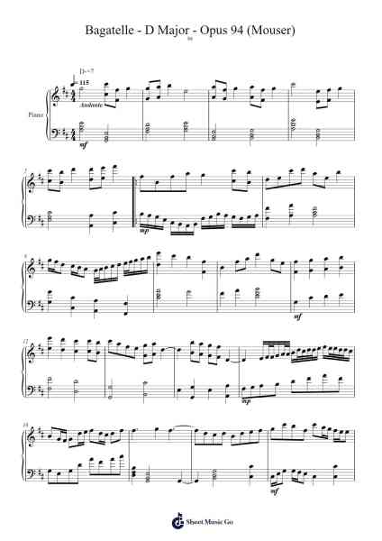 Bagatelle - Opus 94 樂譜由 Xuěbào™(John-William Gibson) - 編曲 Egcon Maxlie