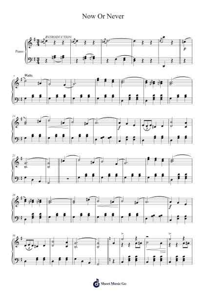 Now Or Never Waltz Sheet Music by William H. Dana-Arr.Vibard Brumens
