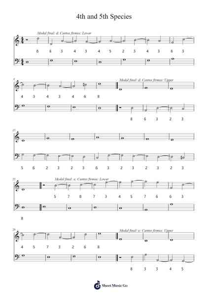 4th and 5th Species Sheet Music by Sora Jederan Shpack-Arr.Leiflance Bessvian