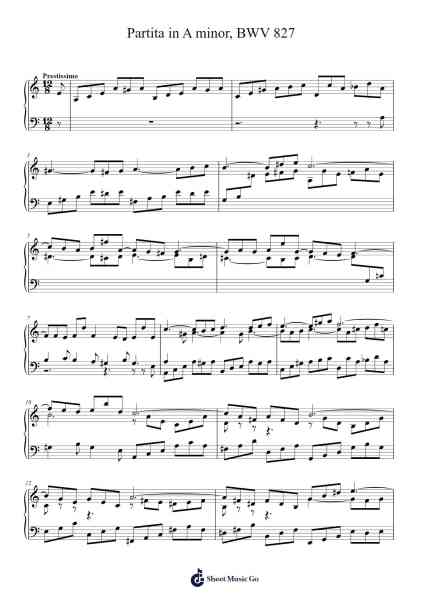 Partita No. 4 in D Major, BWV 828 樂譜由 Johann Sebastian Bach - 編曲 Duttdes Dawnpril