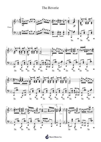 The Reverie Sheet Music by Ragtime Cam-Arr.Toutpeg
