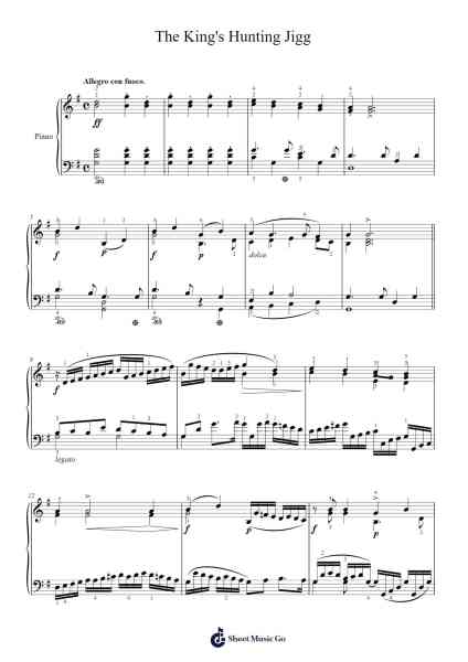 The King's Hunting Jigg Sheet Music by John Bull-Arr.Bushple