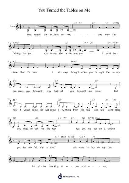You Turned the Tables on Me Sheet Music by Louis Alter-Arr.Croftswilde Ruthtodd