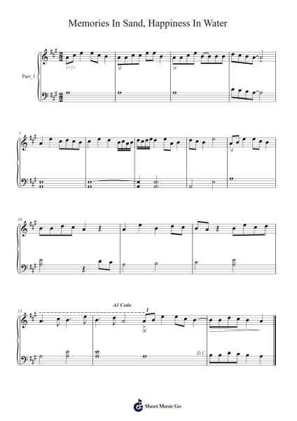 Memories In Sand, Happiness In Water 乐谱由 Gabriel Hemighaus - 编曲 Cookjoe