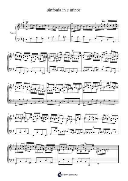 sinfonia in e minor Sheet Music by MrBobbyGuy3-Arr.Holtbelle