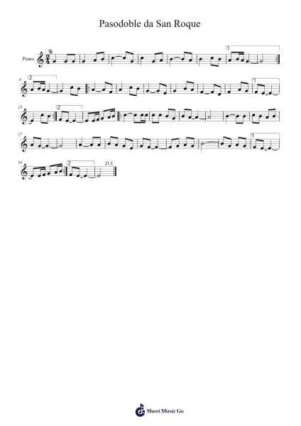 Pasodoble da San Roque Sheet Music by undefined-Arr.Trebes