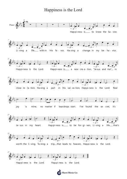 Happiness is the Lord Sheet Music by Ira F. Stanphill-Arr.Fesey Elroyrian