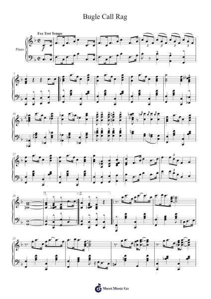 Bugle Call Rag Sheet Music by J. Hubert Blake/Carey Morgan-Arr.Osrias Drewnia