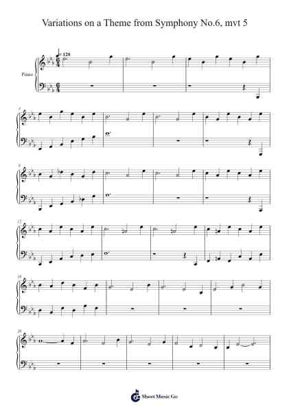 Variations on a Theme from Symphony No.6, mvt 5 Sheet Music by Tofrances-Arr.Blabott