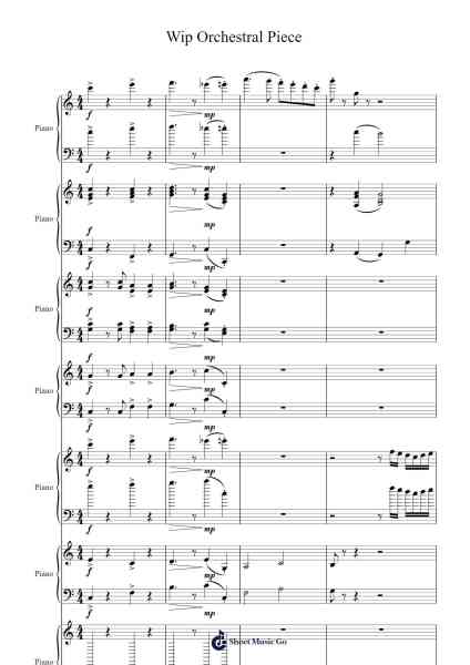 Wip Orchestral Piece Sheet Music by -Arr.Tabbeth Kentthune