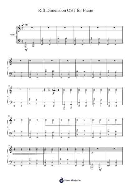 Rift Dimension OST for Piano Sheet Music by ShinkoNet-Arr.Temchell Thompro