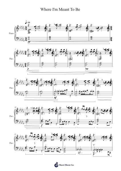 Where I'm Meant To Be Sheet Music by Brice Madden-Arr.Poshua Xansweet