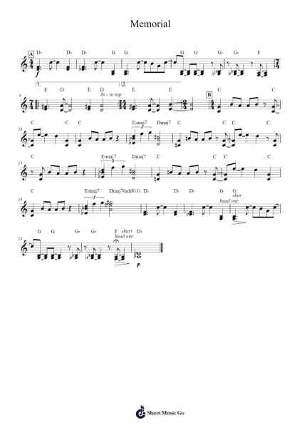 Memorial Sheet Music by Nir Felder-Arr.Paydice