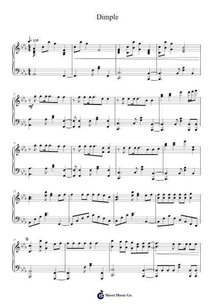 Dimple Sheet Music by BTS-Arr.Hubpir