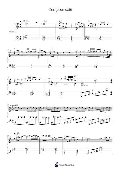 Con poco café Sheet Music by Aurora Escales-Arr.Chloekeats