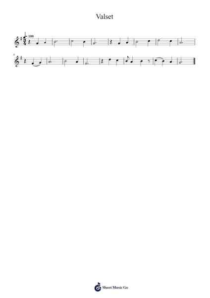 Valset Sheet Music by -Arr.Huttbins