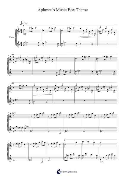 Aphmau's Music Box Theme Sheet Music by Jun-Ichi Doi/Takamitsu Kajikawa/Yoshikazu Kawatani-Arr.Campvis
