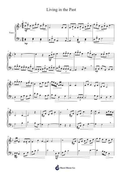 Living in the Past Sheet Music by Juliet Kavanagh-Arr.Bonnes Junemiah