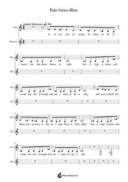 Pale Grass Blue Sheet Music by Enya-Arr.Grifgins