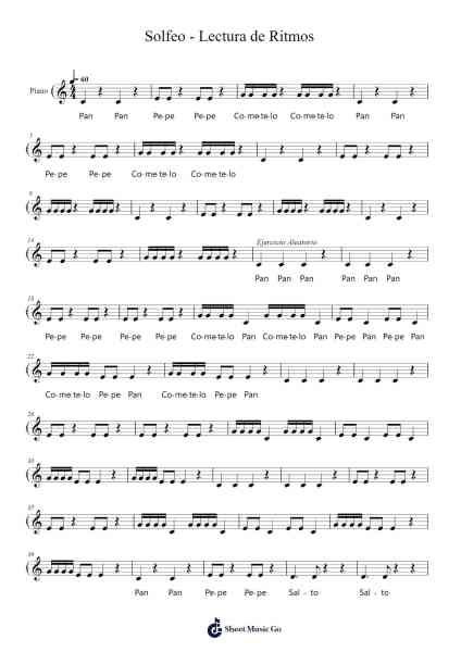Solfeo - Lectura de Ritmos Sheet Music by graficoalexg-Arr.Zoeliot Maugpe