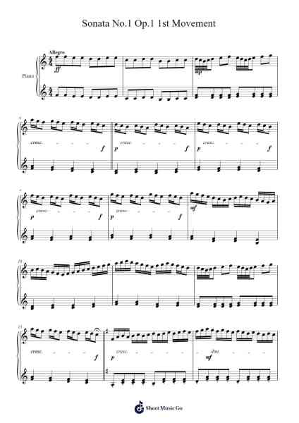 Sonata No. 1 in F Minor, Op. 1: I. Allegro Sheet Music by Gerrard-Arr.Blychel