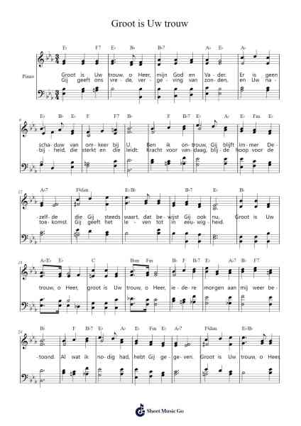 Groot is Uw trouw Sheet Music by -Arr.Chrismay Penniah