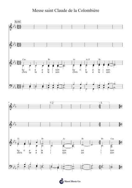 Messe saint Claude de la Colombière Sheet Music by Tommy Emmanuel-Arr.Wildbias