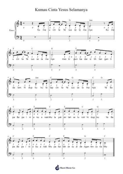 Kumau Cinta Yesus Selamanya Sheet Music by -Arr.Stilkim