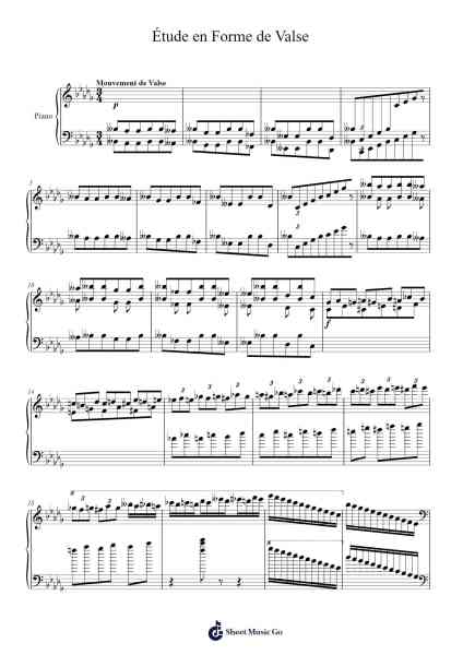Étude en Forme de Valse, Op. 52 No. 6 Sheet Music by Camille Saint-Saëns-Arr.Hearstlynch