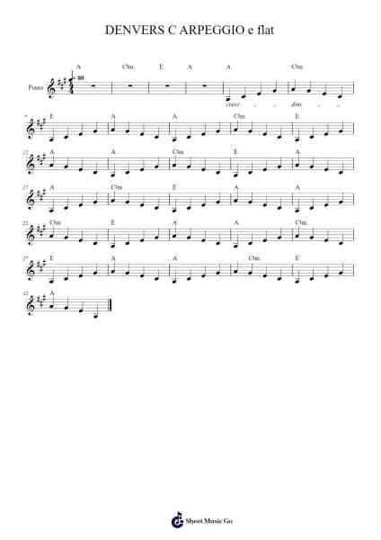 DENVERS C ARPEGGIO e flat Sheet Music by Woolfhearst-Arr.Freetein