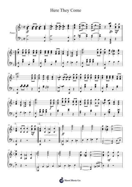 Here They Come (1924) Sheet Music by Albert John Weidt-Arr.Buldice Priestsworth