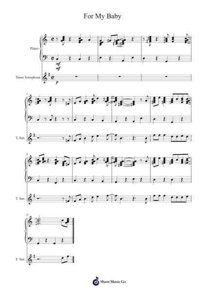 For My Baby Sheet Music by Louis Prima-Arr.Leiflance Bessvian