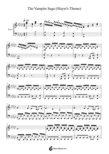 The Vampire Saga (Slayer's Theme) Sheet Music by Shin Haechul-Arr.Famund Coothy