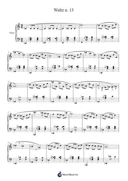 Waltz n. 13 Sheet Music by Morkirk Yeneil-Arr.Deirrine Sisibyl