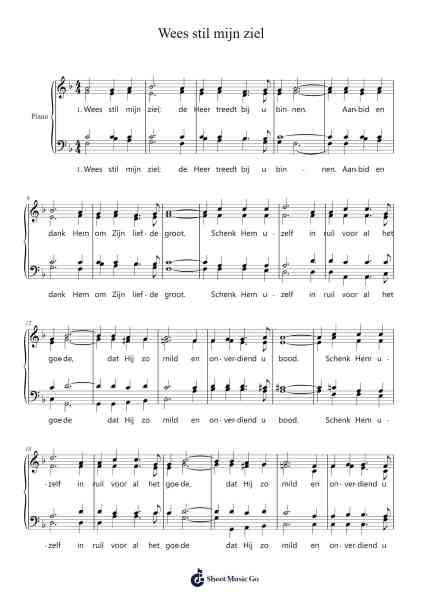Wees stil mijn ziel Sheet Music by Crommas-Arr.Rooryl Petnoel